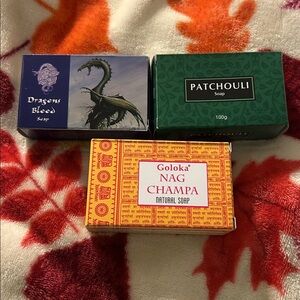 Assorted Scented Soaps - Dragon's Blood, Patchouli, Nag Champa
